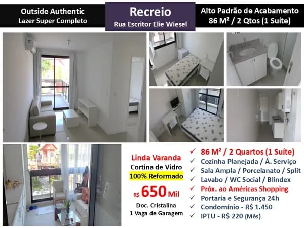 Apto Recreio Zico Outside 86M²