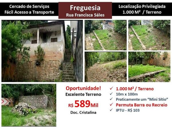 Terreno JPA Freguesia Francisca Sales 1000M²