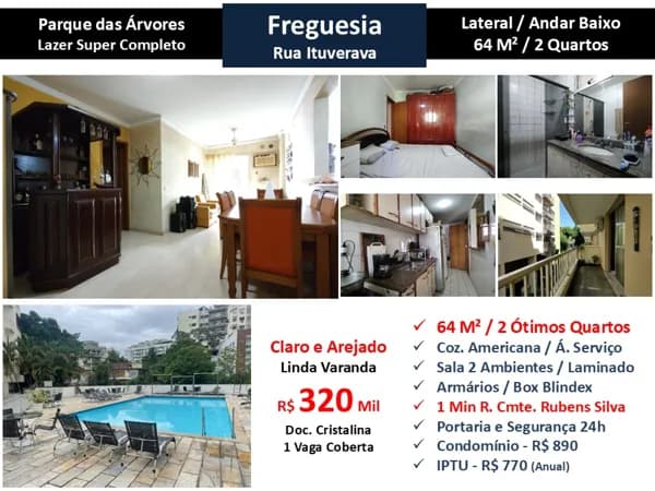 Apto JPA Freguesia Ituverava Parque das Árvores 64M²