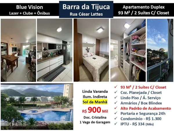 Apto Barra da Tijuca Blue Vision 93M²