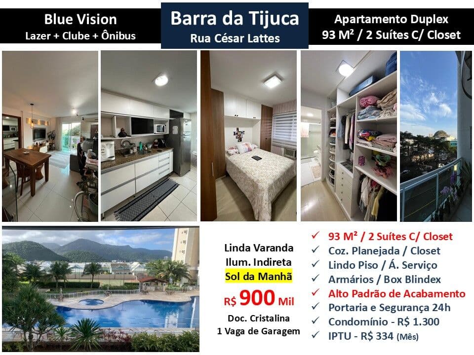 Apto Barra da Tijuca Blue Vision 93M²