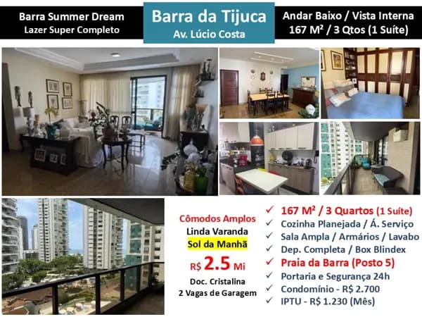 Apto Barra da Tijuca Praia Summer Dream 167M² 2