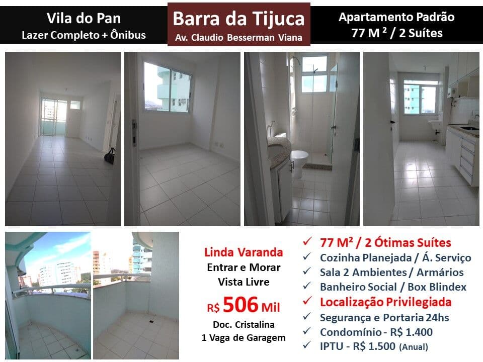 Apto Barra da Tijuca Vila do Pan 77M² 14