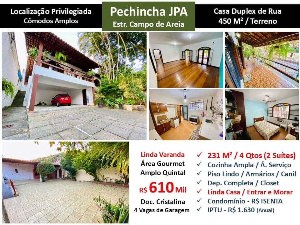 Casa JPA Pechincha Campo de Areia 231M²