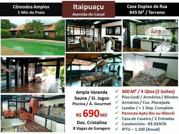 Casa Itaipuaçu Canal 300M²