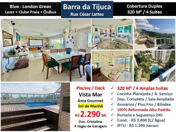 Cob Barra da Tijuca Blue London Green 320M²