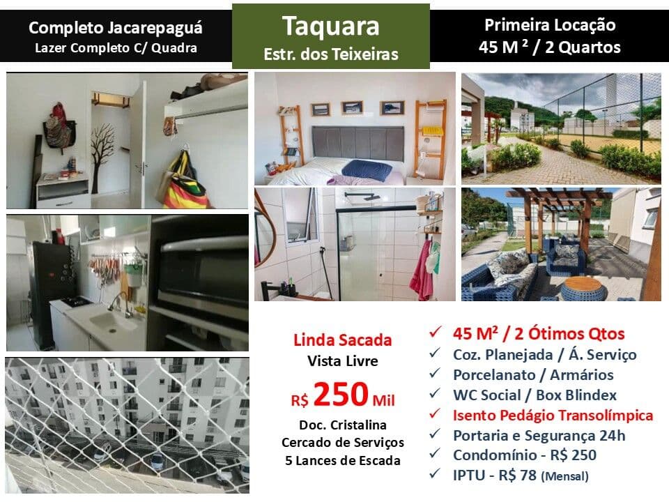 Apto JPA Taquara Completo 45M²