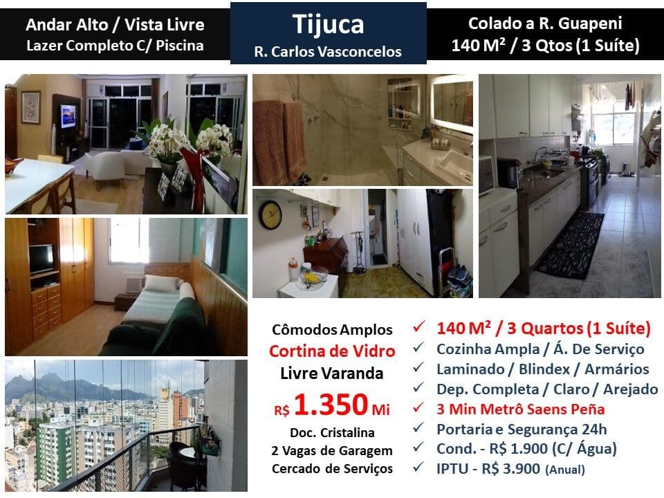 Apto Tijuca Carlos Vasconcelos 140M²