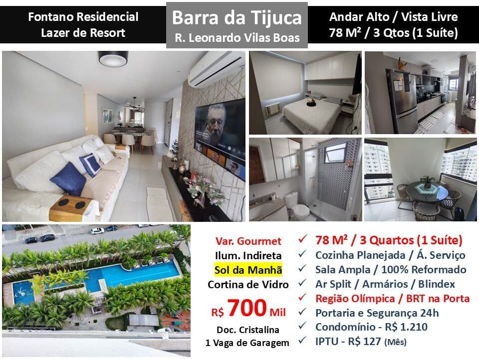 Apto Barra da Tijuca Curicica Fontano 78M² 3