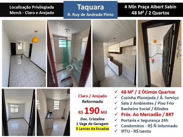 Apto JPA Taquara Ruy de Andrade Pinto Merck 48M²