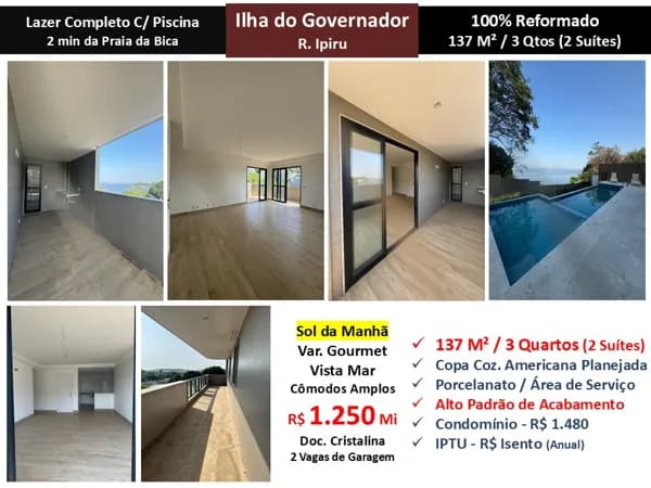 Apto Ilha do Governador Ipiru 137M²
