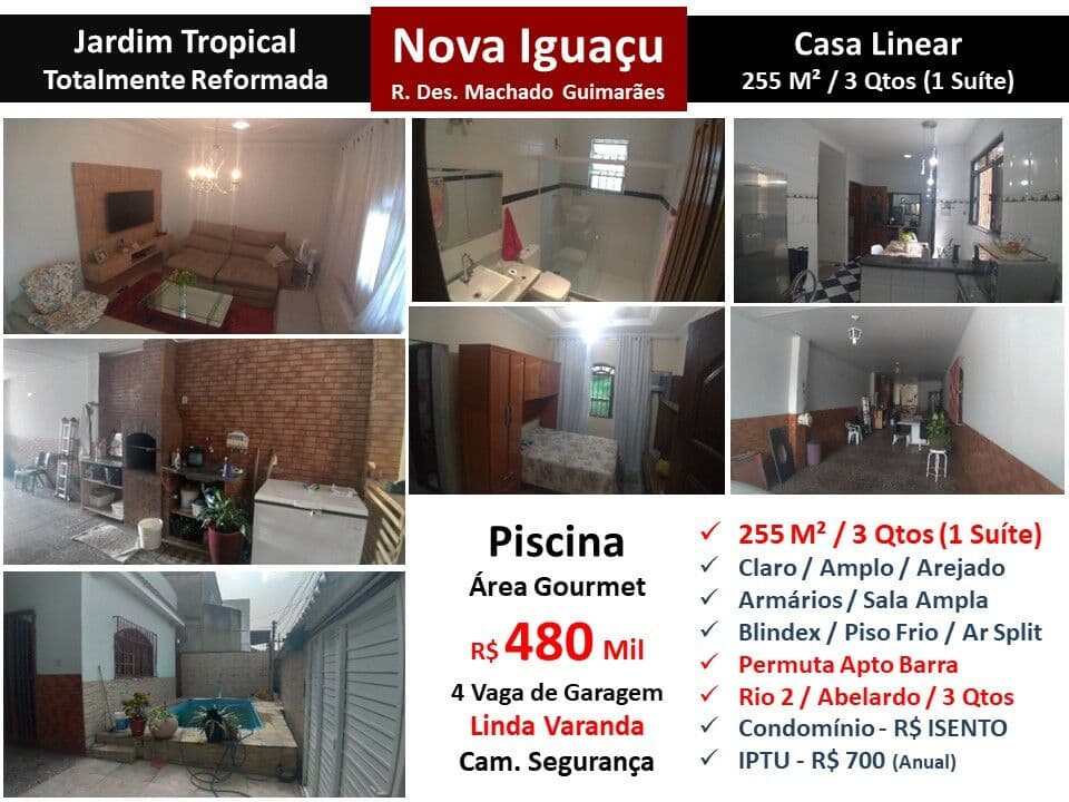 Casa Nova Iguaçu Jardim Tropical 255M² Linear
