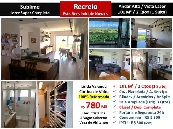 Apto Recreio Sublime 101M²