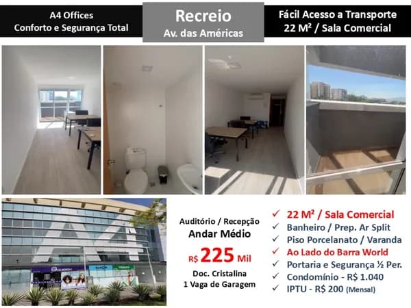 Sala Recreio A4 Offices 22M²