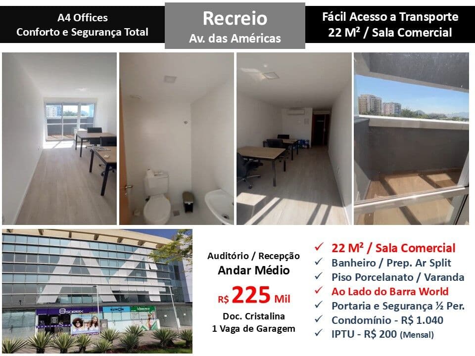 Sala Recreio A4 Offices 22M²