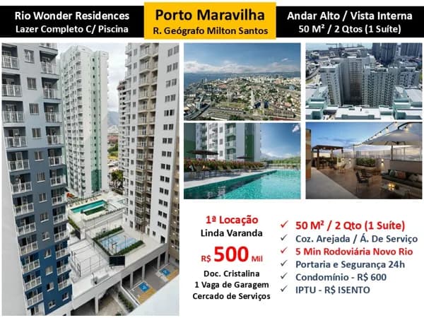 Apto Centro Porto Maravilha Rio Wonder 50M²