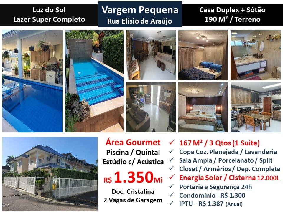 Casa Vargem Pequena Luz do Sol 167M²