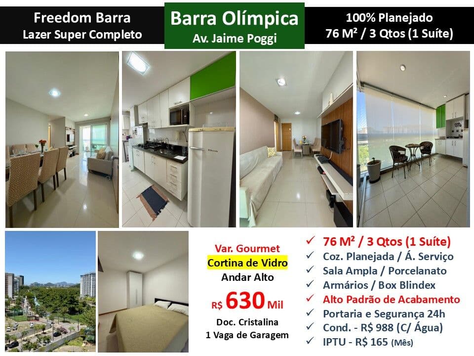 Apto Barra Olímpica Freedom Barra 76M²