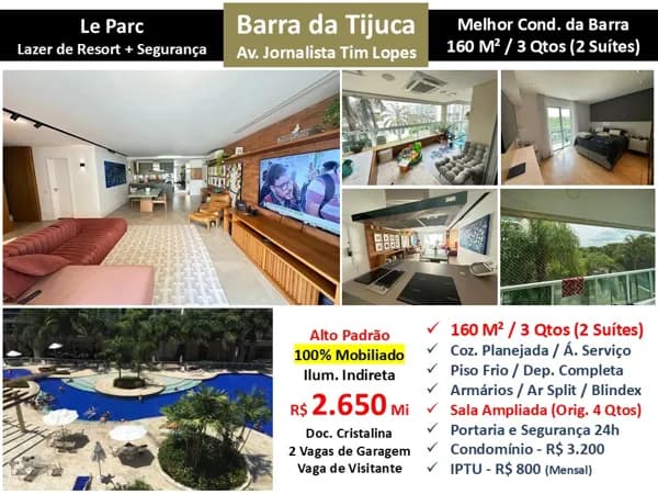 Apto Barra da Tijuca Le Parc 160M²