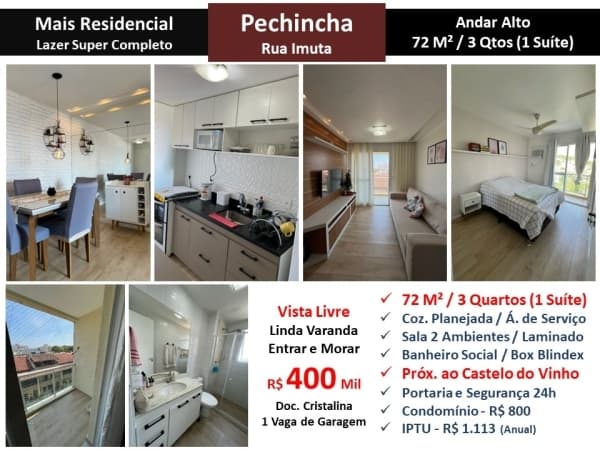 Apto JPA Pechincha Mais Residencial 72M²