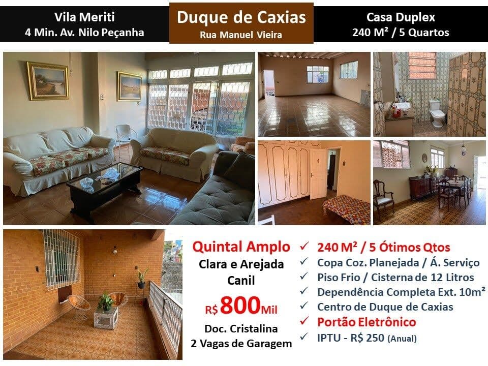 Casa Caxias Vila Meriti Manuel Vieira 240M²