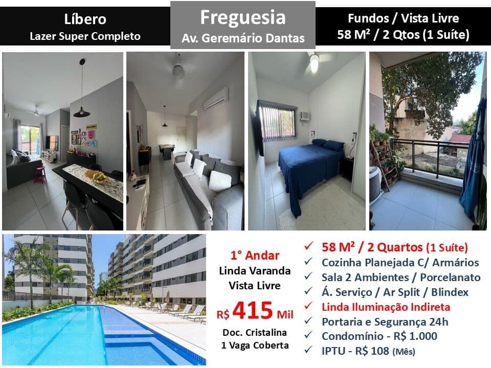 Apto JPA Freguesia Líbero 58M²