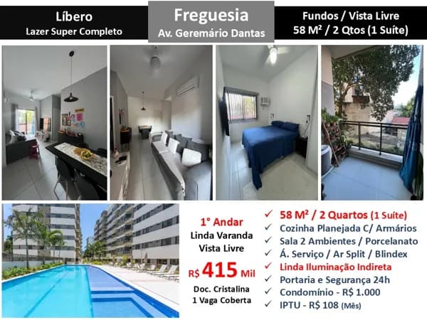 Apto JPA Freguesia Líbero 58M²