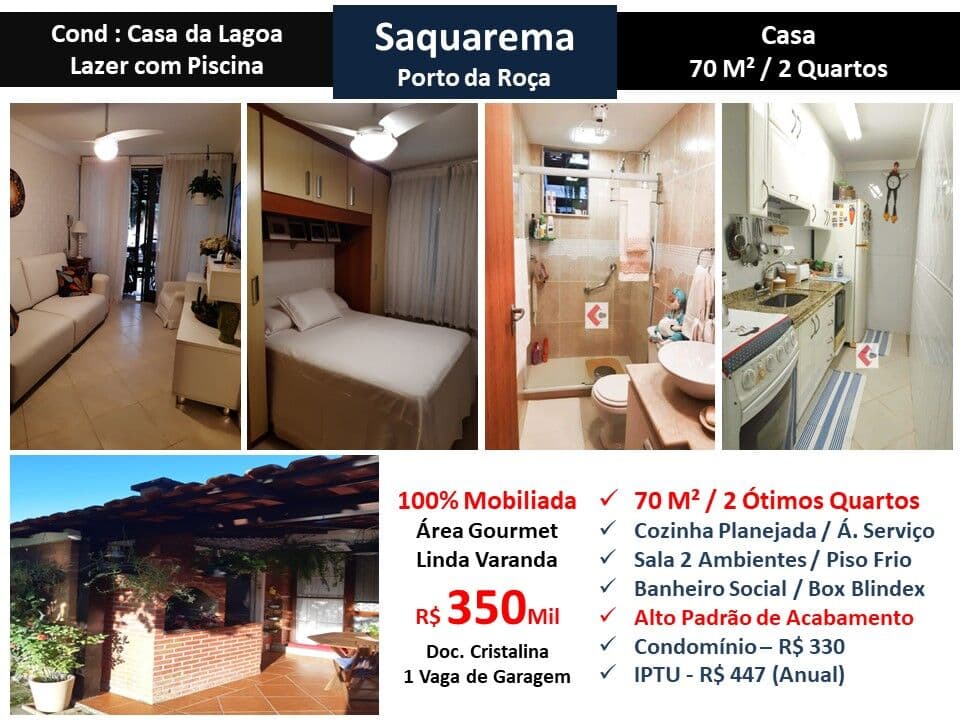 Casa Saquarema Porto da Roça Casa da Lagoa 70M²