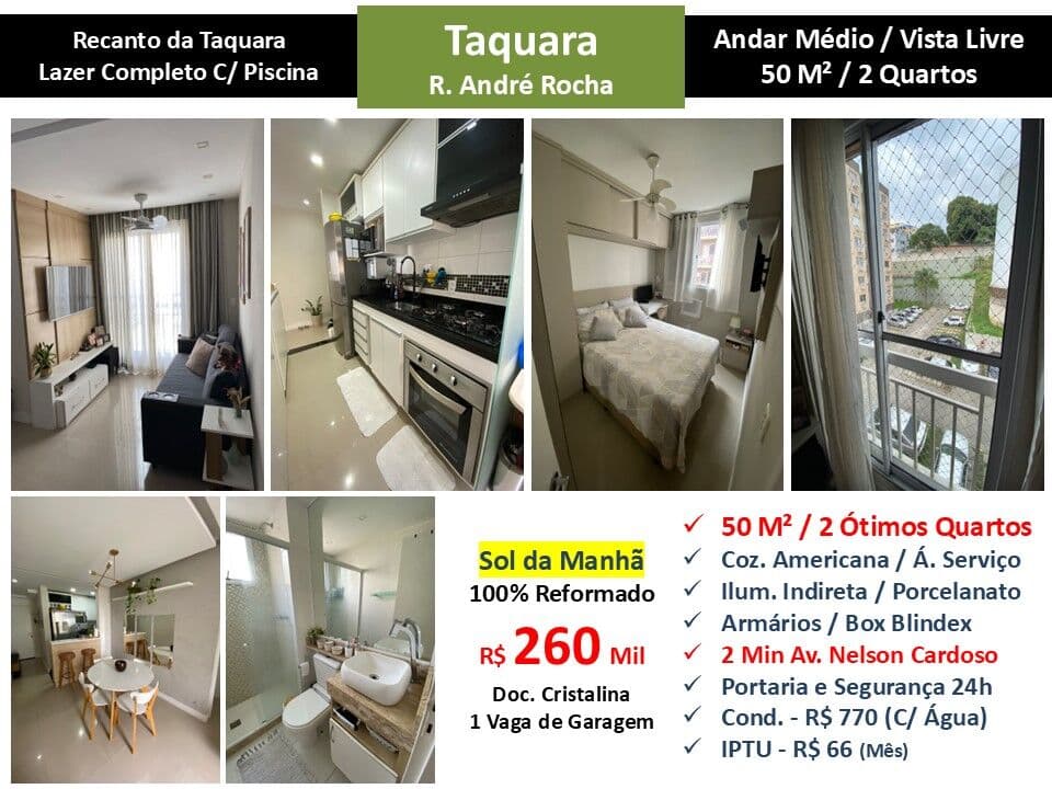 Apto JPA Taquara André Rocha Recanto da Taquara 50M²