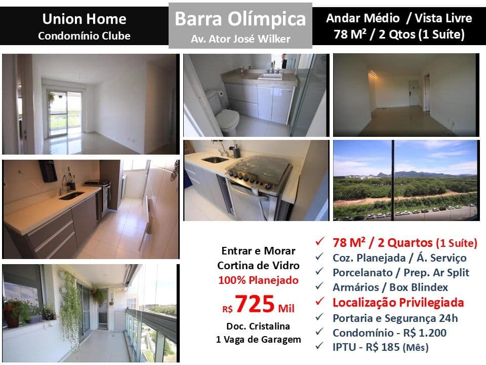 Apto Barra Olímpica Centro Metropolitano Union Home 78M²