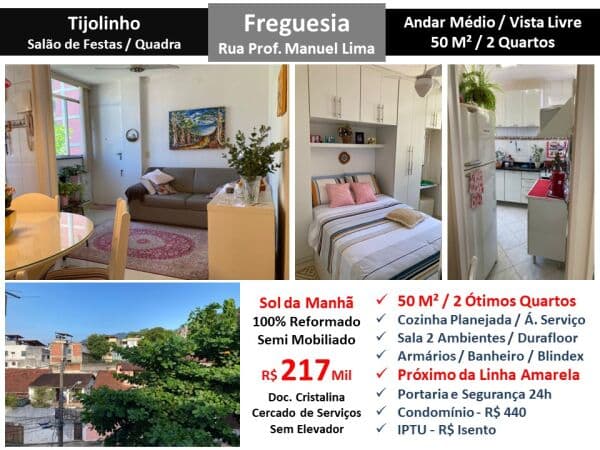 Apto JPA Freguesia Manuel Lima Tijolinho 50M² 2