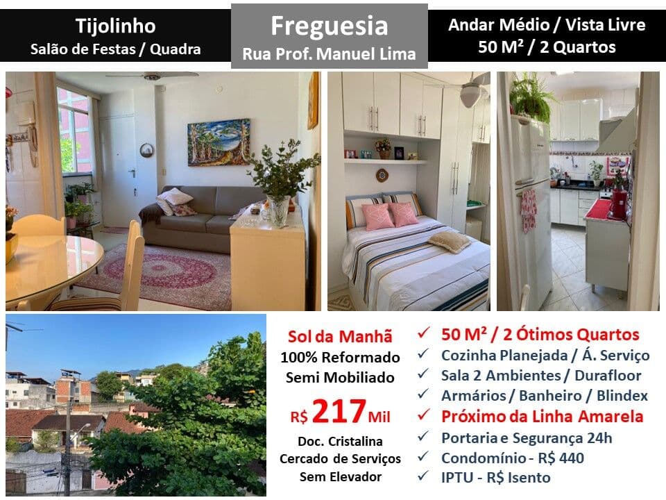 Apto JPA Freguesia Manuel Lima Tijolinho 50M² 2