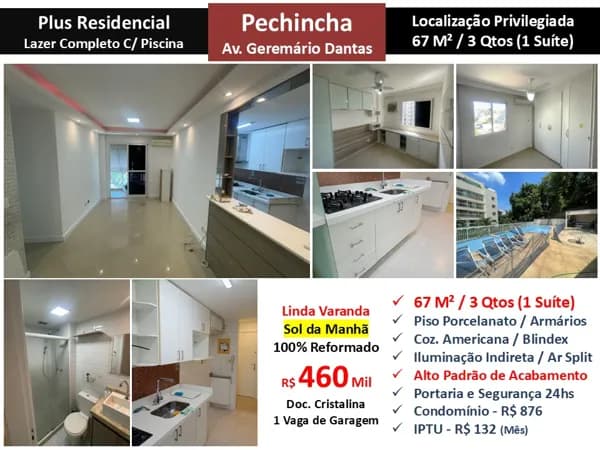Apto JPA Pechincha Geremário Dantas Plus Residencial 67M²