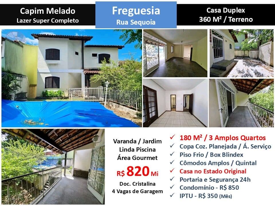 Casa JPA Freguesia Capim Melado 180M²