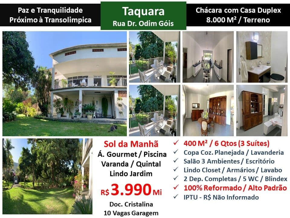 Casa JPA Taquara Dr. Odim Góis 400M²