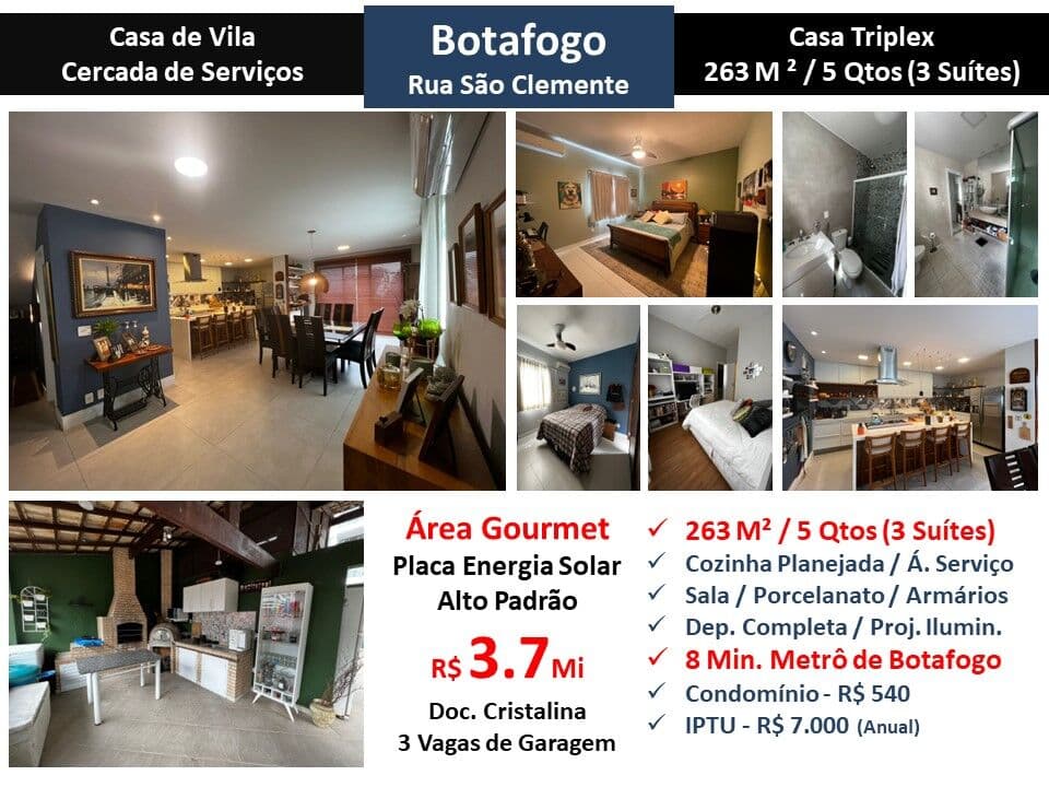 Casa Botafogo São Clemente 263M²