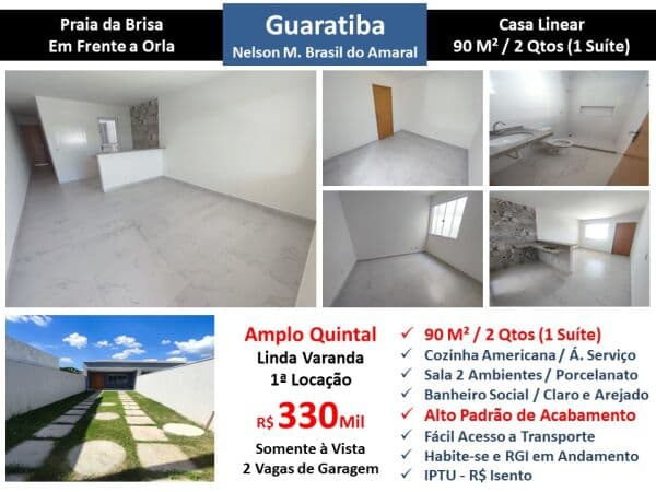 Casa Guaratiba Praia da Brisa 90M² Linear