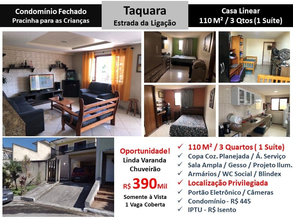 Casa JPA Taquara Ligação 110M² Linear