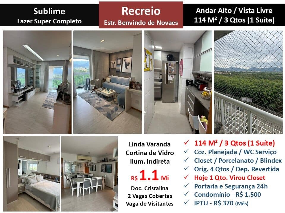 Apto Recreio Sublime 114M²