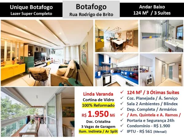 Apto Botafogo Rodrigo de Brito Unique Botafogo 124M²