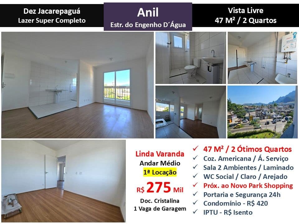 Apto JPA Anil Dez Jacarepaguá 47M²