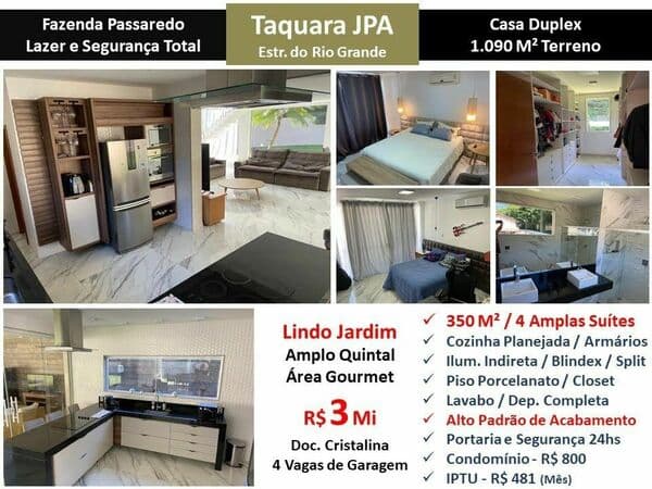 Casa JPA Taquara Fazenda Passaredo 350M²