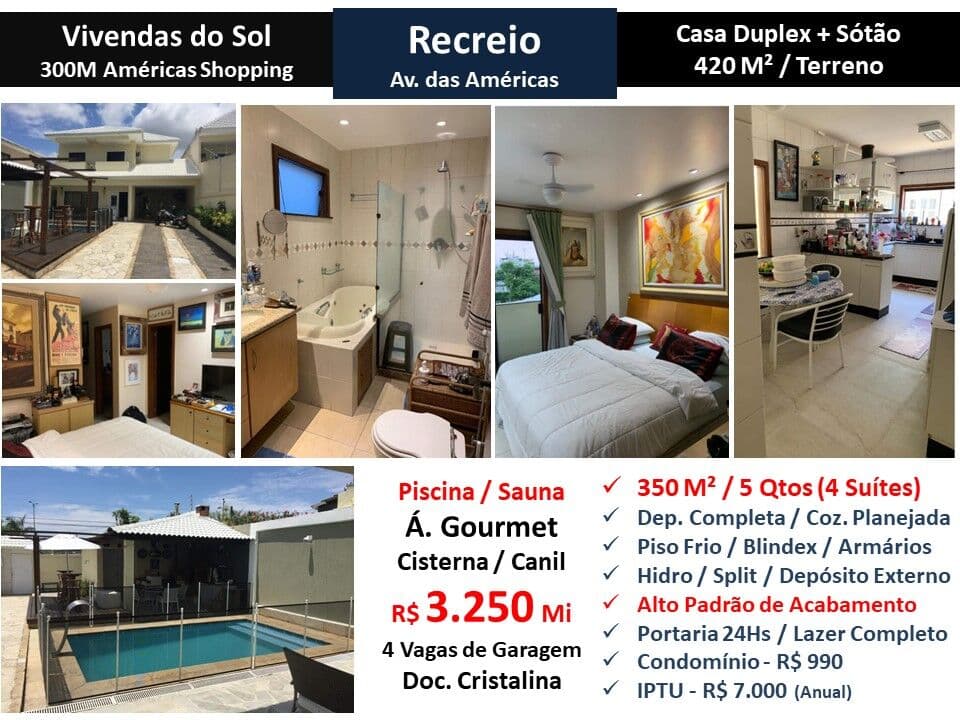 Casa Recreio Vivendas do Sol 350M²