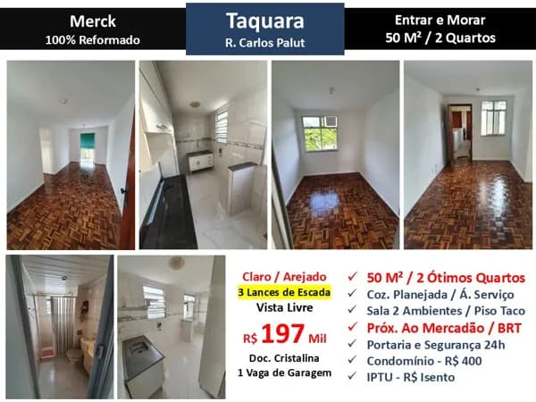 Apto JPA Taquara Carlos Palut Merck 50M²