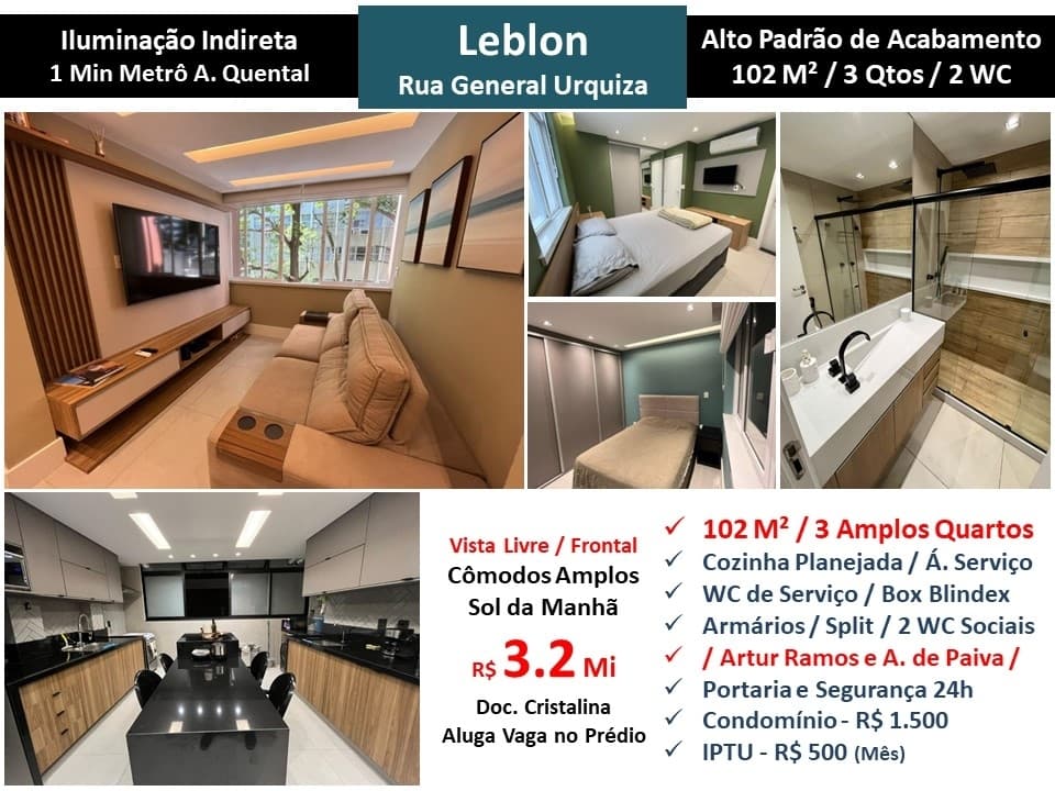 Apto Leblon Gen. Urquiza 102M²