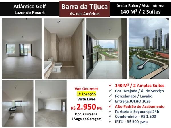 Apto Barra da Tijuca Atlântico Golf 140M²