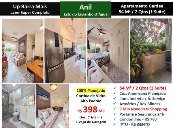 Apto JPA Anil UPBarra Mais 54M² Garden