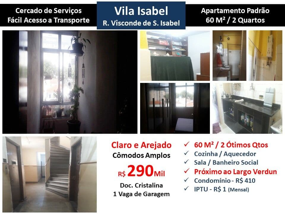 Apto Vila Isabel Visconde de S. Isabel 60M²
