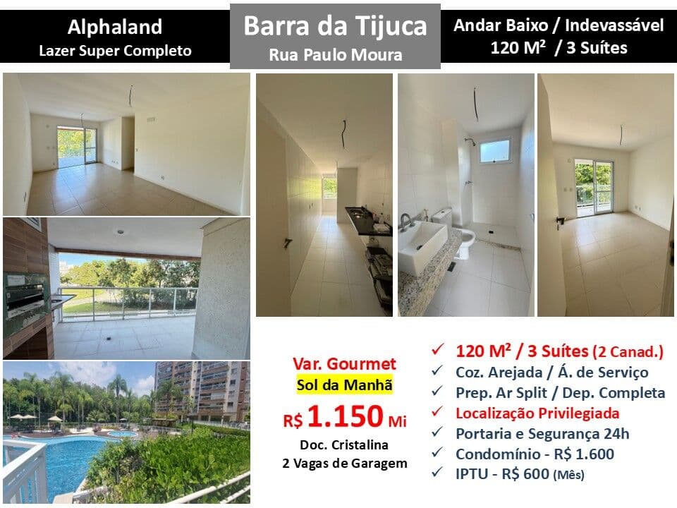 Apto Barra da Tijuca Alphaland 120M²