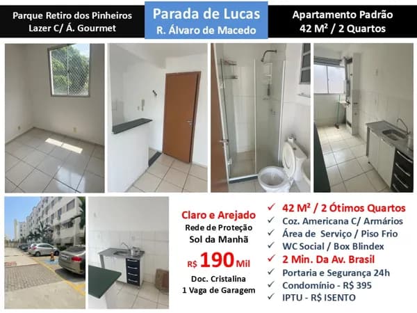 Apto Parada de Lucas Álvaro de Macedo Retiro dos Pinheiros 42M²
